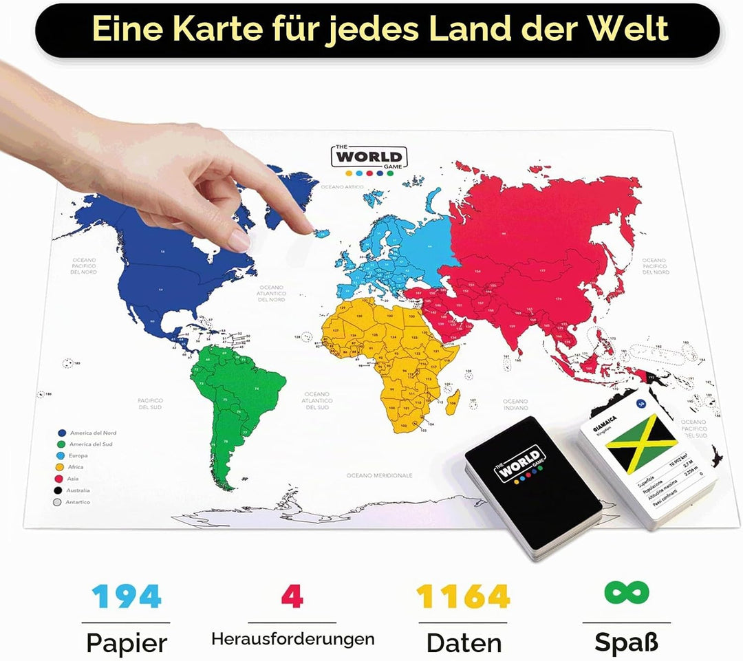 The World Game - Landkarten-Spiel - Lernspiel für Kinder, Familien und Erwachsene - Tolle Geschenkid
