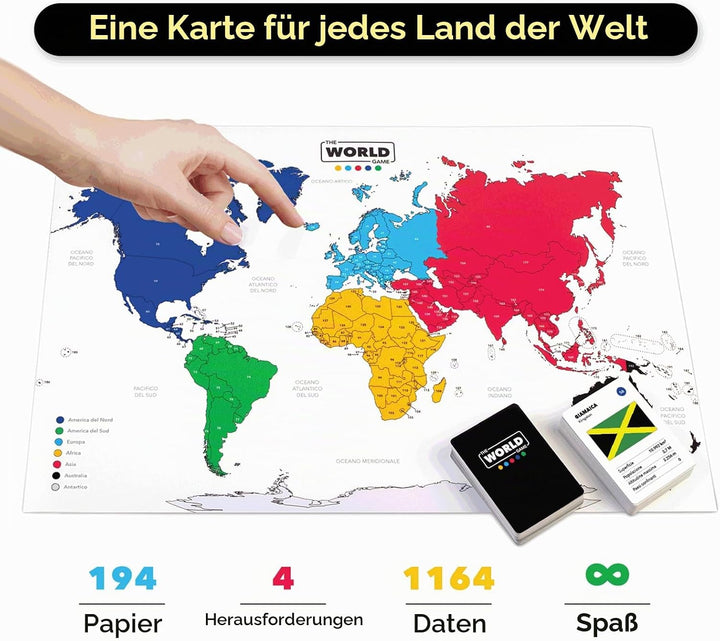 The World Game - Landkarten-Spiel - Lernspiel für Kinder, Familien und Erwachsene - Tolle Geschenkid