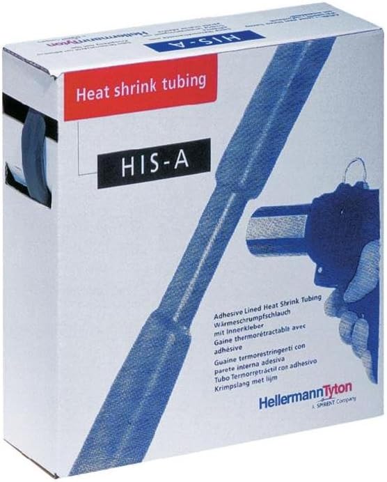 HellermannTyton 300-31900 Schrumpfschlauch ohne Kleber Schwarz 19.10mm 9.50mm Schrumpfrate:2:1 5m