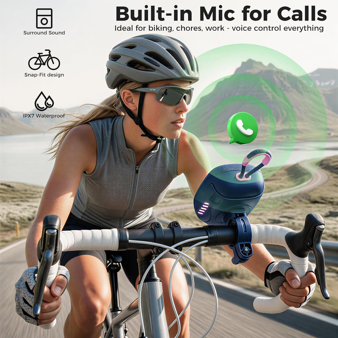 Gemmac Fahrrad Lautsprecher Bluetooth mit Lenkermontage,IPX7 Wasserdichter | TWS Fahrradlautsprecher