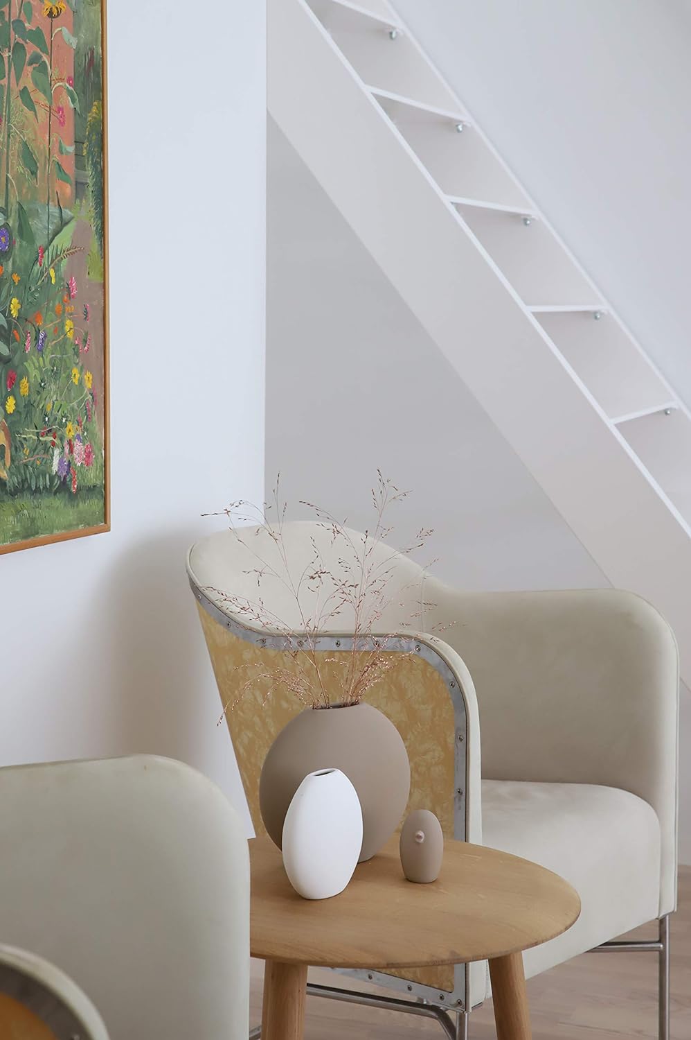 Cooee Design Vase Pastille aus Keramik in der Farbe Weiss Handgefertigt, Durchmesser: 15cm, Höhe: 14