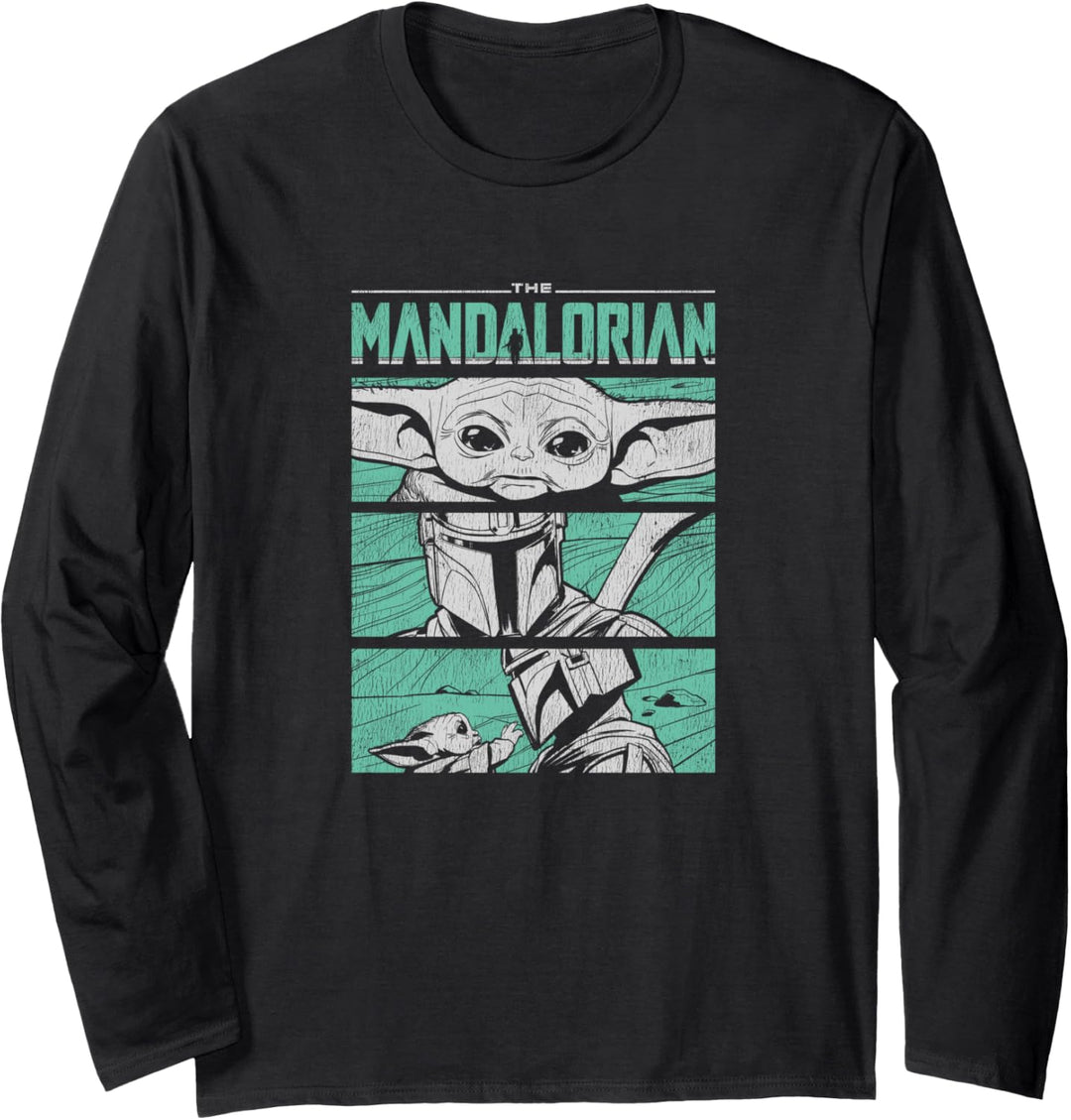 Star Wars: The Mandalorian & The Child Green Block Party Langarmshirt