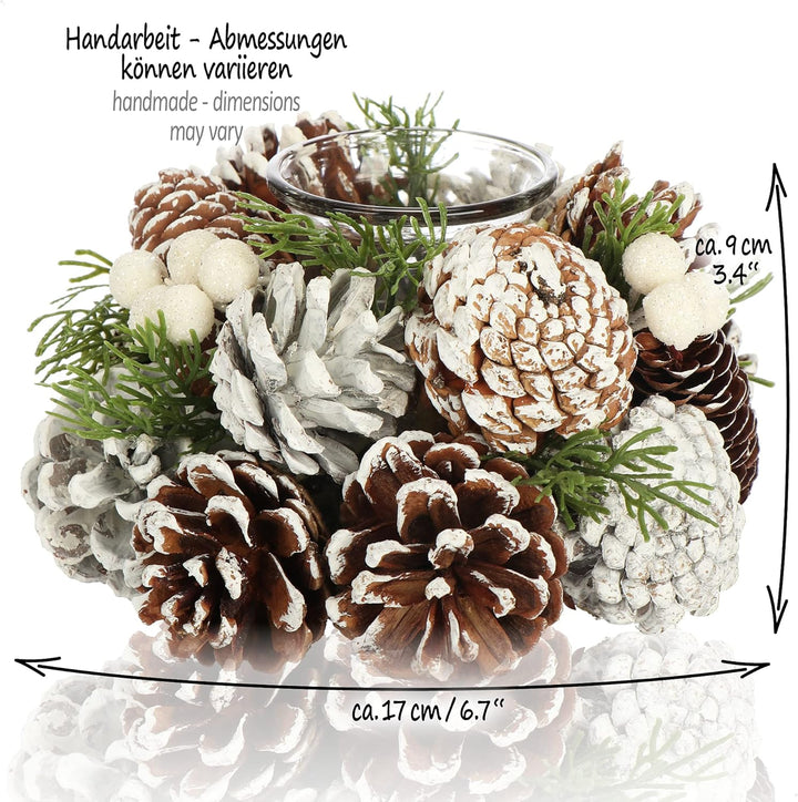 COM-FOUR® Teelichthalter - dekorativer Kerzenständer für Weihnachten und Herbst - Kerzenhalter mit n