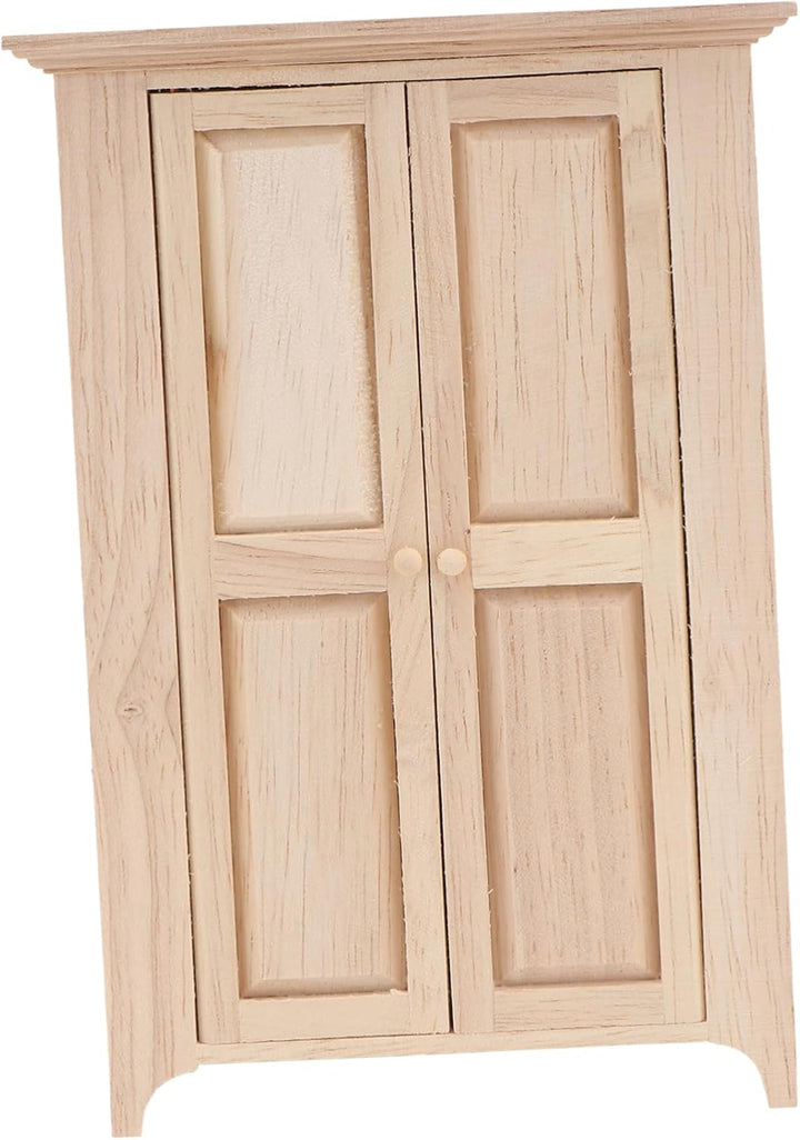 Yardwe Puppenhaus Kleiderschrank Holz, 11.3 x 5.6 x 16.6 cm, Synthetischem Material, Miniatur MöBel