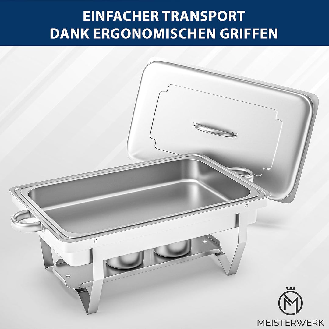 MEISTERWERK Warmhaltebehälter Essen (1er Set) - Erstklassiger 410 Edelstahl Chafing Dish - Warmhalte