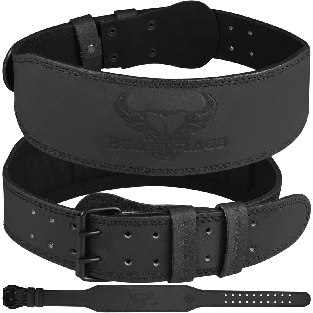 BEAST RAGE Gewichthebergürtel, Leder, strapazierfähig, Fitnessstudio, Bodybuilding, Workout, Trainin