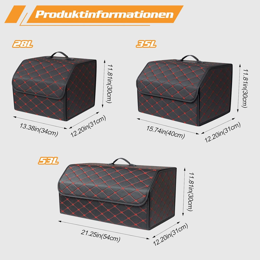 Ergocar Kofferraum Organizer Luxus-PU-Leder Aufbewahrungstasche Organizer Wasserdicht Faltbar Koffer