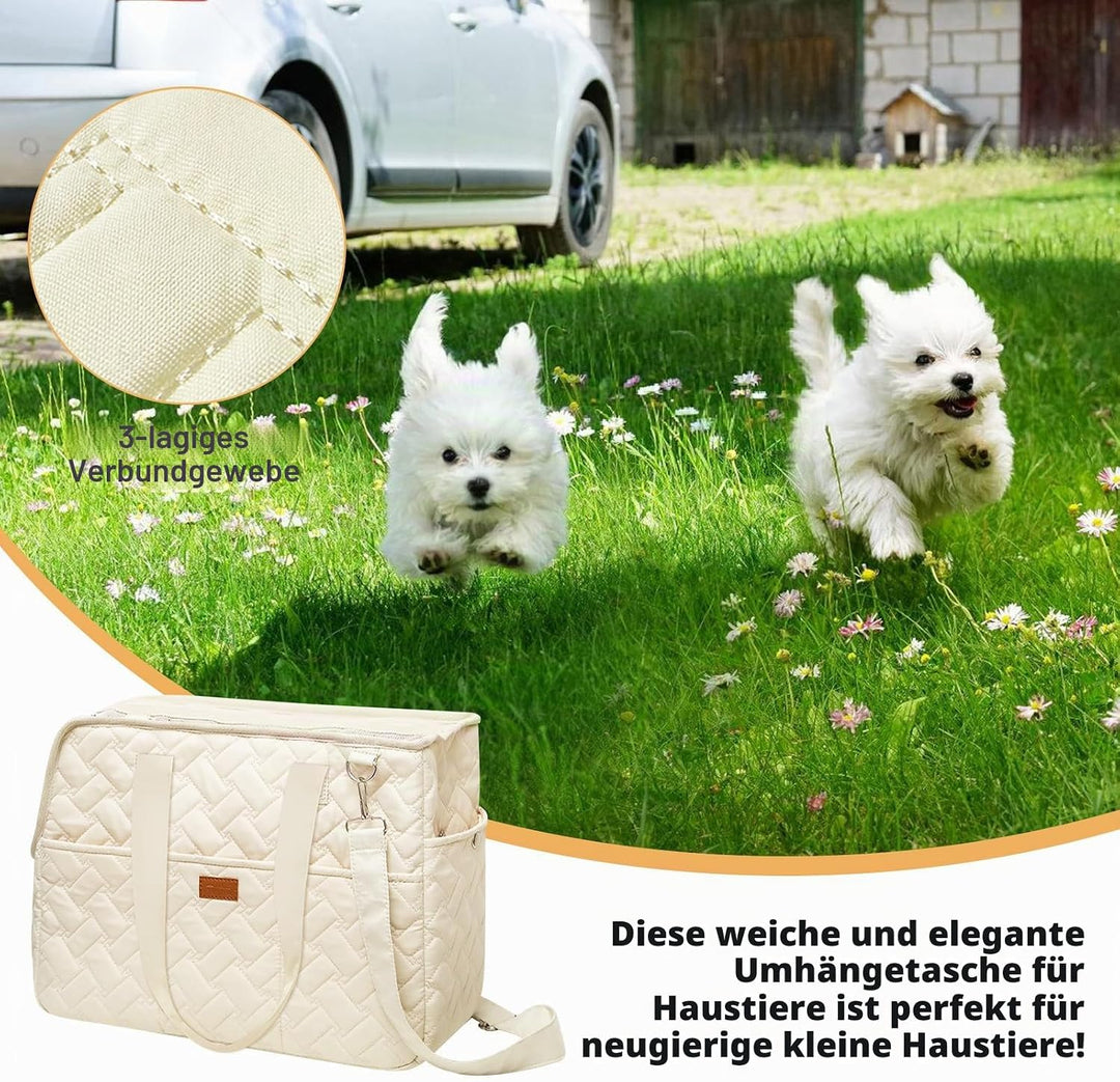 Hundetragetasche bis 5kg – Hundetasche für kleine Hunde Katze, Tragetasche Hund, faltbar, atmungsakt