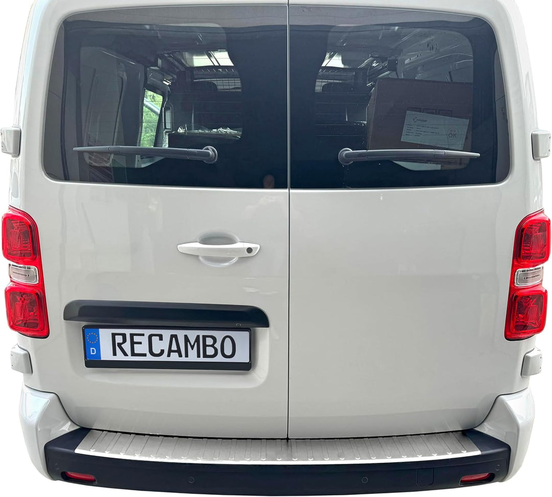 RECAMBO Ladekantenschutz Edelstahl matt gebürstet mit Textur - kompatibel für Opel V4aro C - BJ ab 2