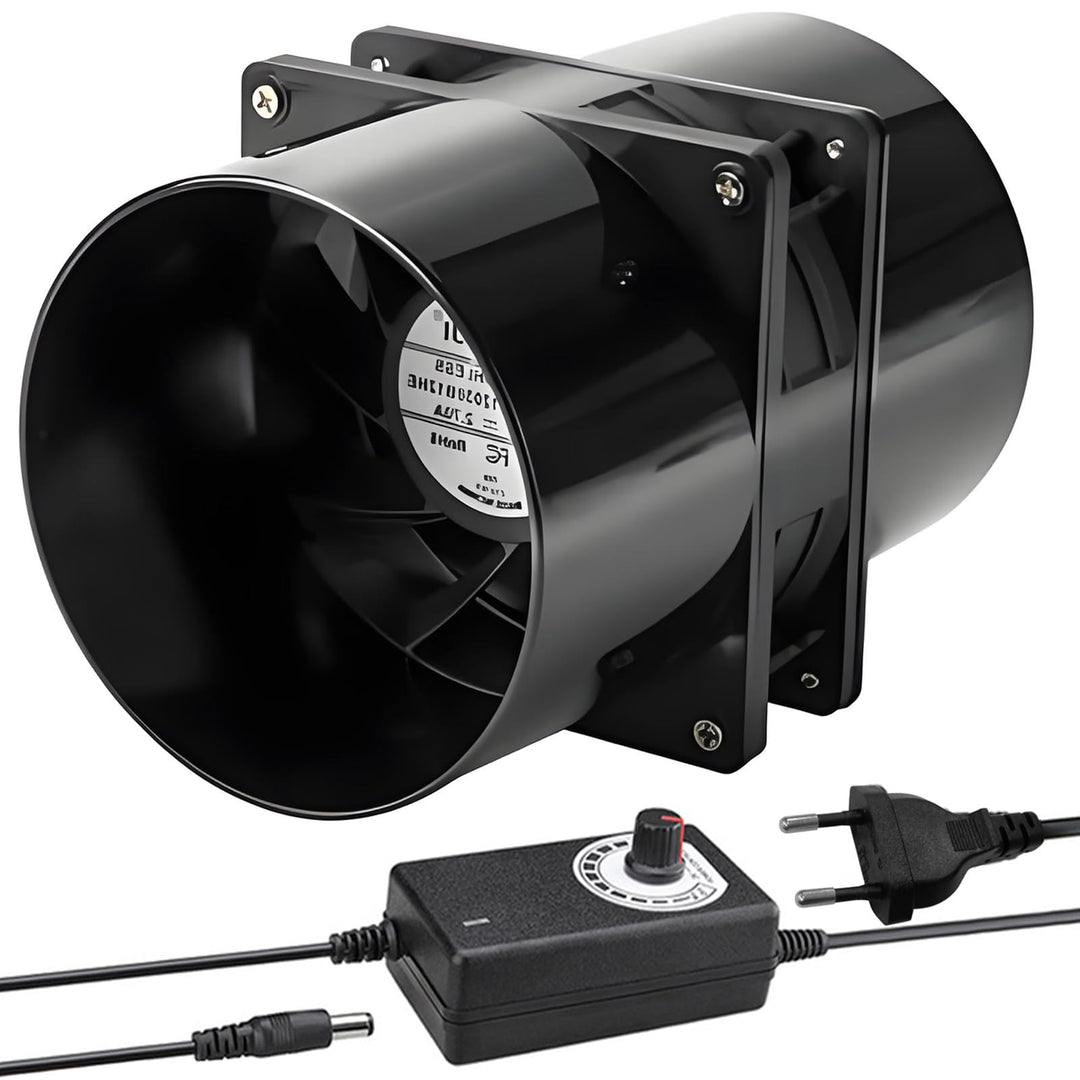 Joycabin 100mm Rohrventilator Abluftventilator Rohrlüfter mit Geschwindigkeitsregler, Rohrventilator