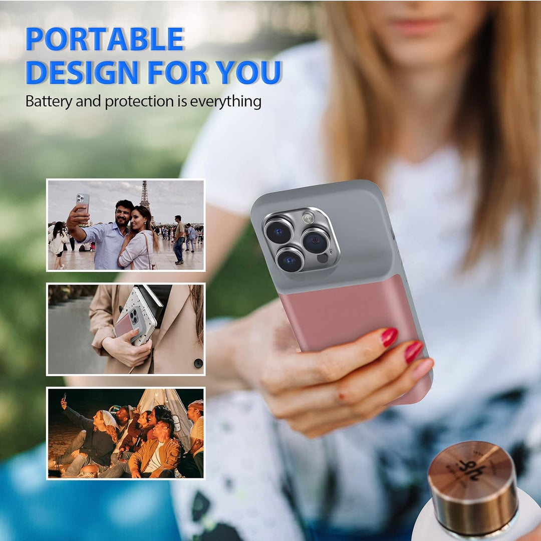 HUOBAO Batteriehülle für iPhone 14 Pro, [6000mAh] Ladekoffer für iPhone, schützende tragbare Ladetas