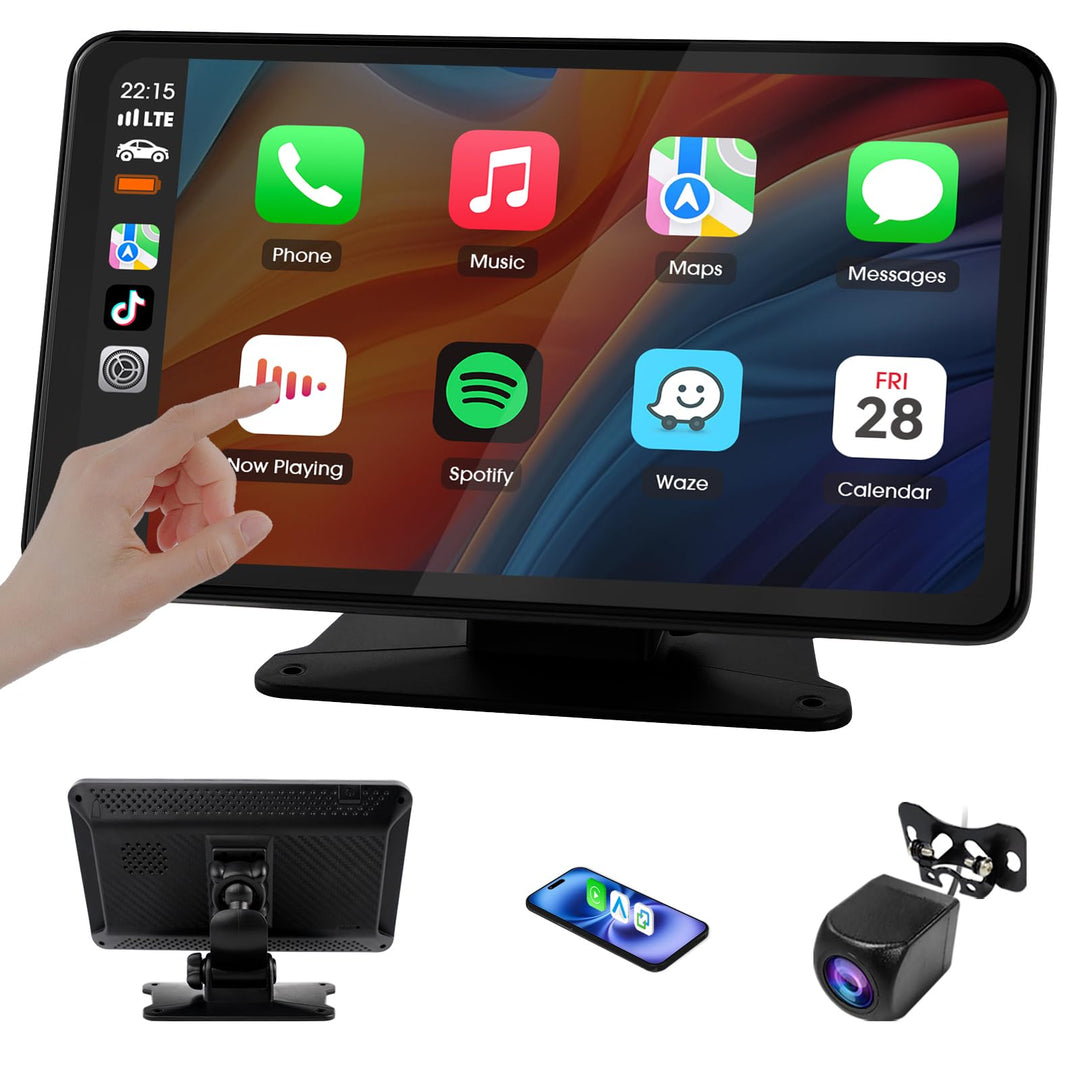 Haudio 7 Zoll Autoradio Tragbarer Carplay Bildschirm für Apple Carplay &amp; Android Auto, OTA-Updates C