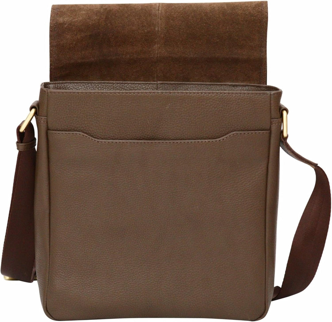 Schultertasche aus gekrispeltem Echtleder - Geeignet für EIN iPad/Tablet bis 10,2"