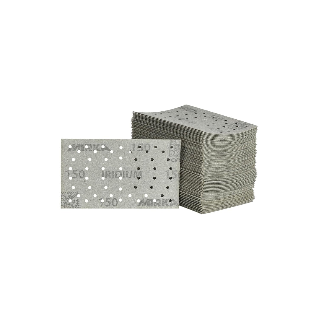 Mirka Iridium Premium-Schleifpapier 81x133mm Klett 54-Loch, Korn 150, 100 Stk/Zum Schleifen von Lack