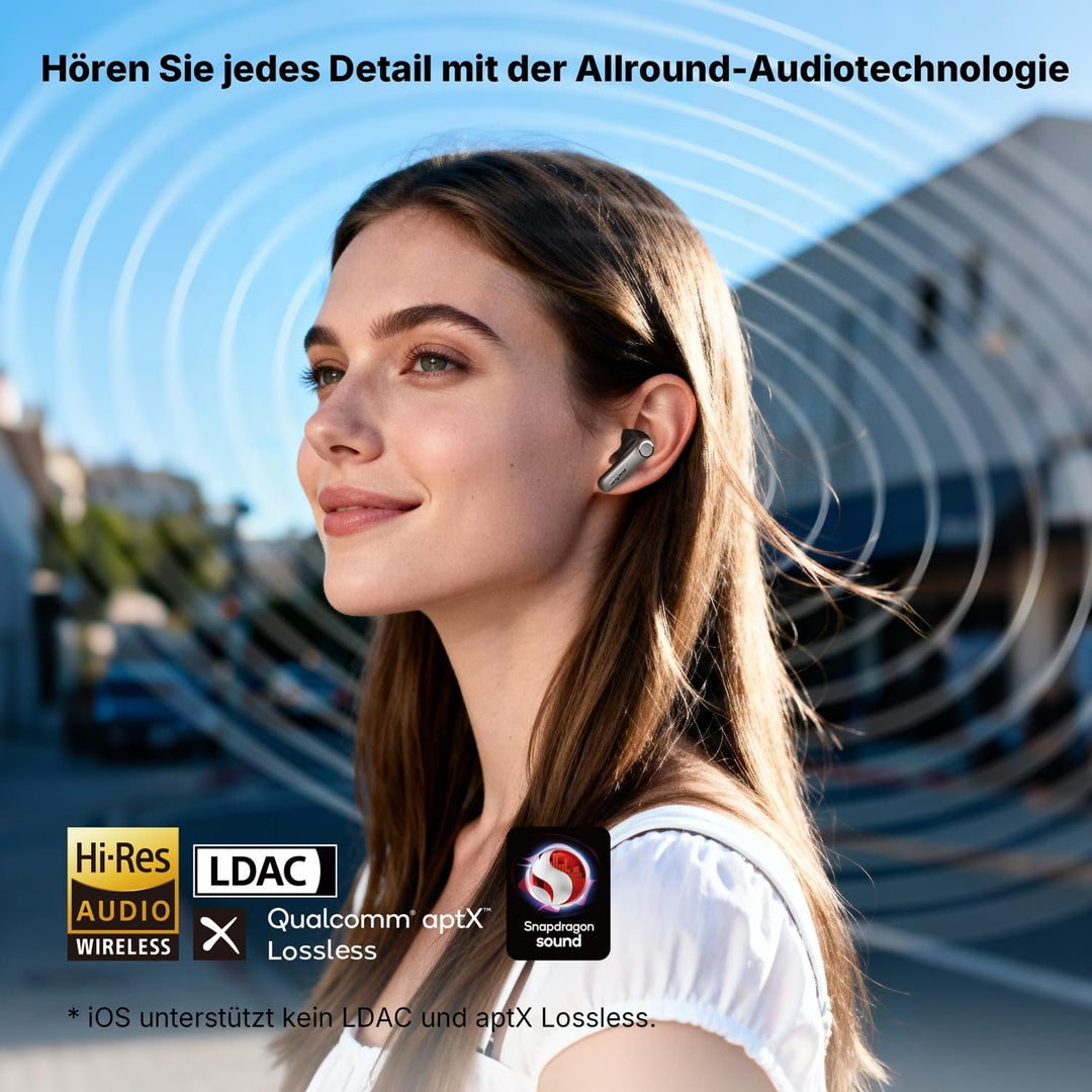 EarFun Air Pro 4+ Bluetooth Kopfhörer mit Noise Cancelling, Hybrid-Treibersystem, Hi-Res Audio, aptX