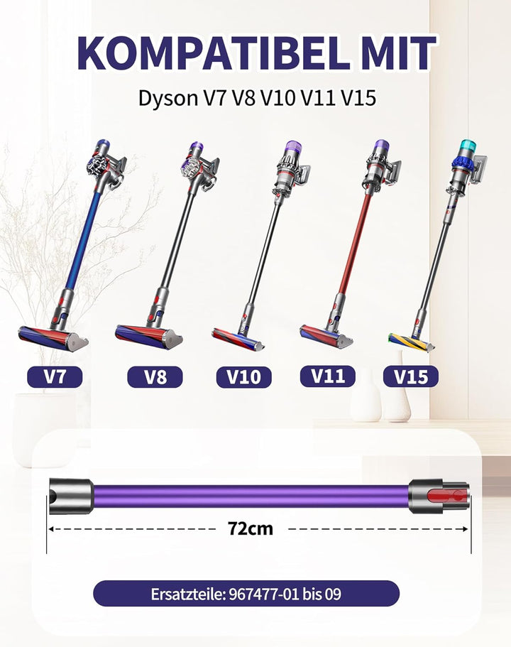 Verlängerungsrohr für Dyson V11 V15 V10 V8 V7 Rohr kompaibel mit 967477-01 bis 09 Saugrohr geeignet
