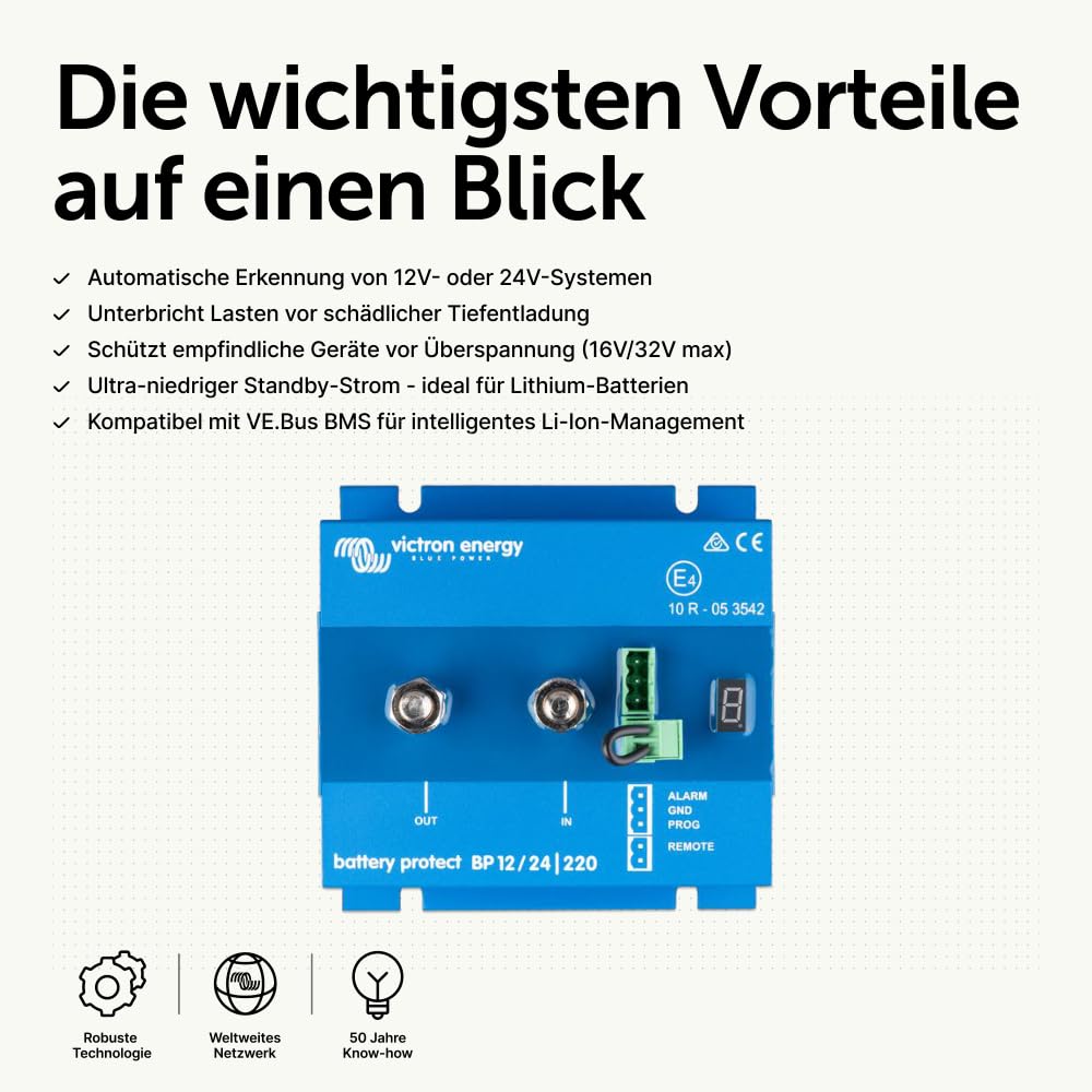 Victron Energy Battery Protect 12/24-Volt 220 Amp Batterieschutz 12/24V-220A, 12/24V-220A