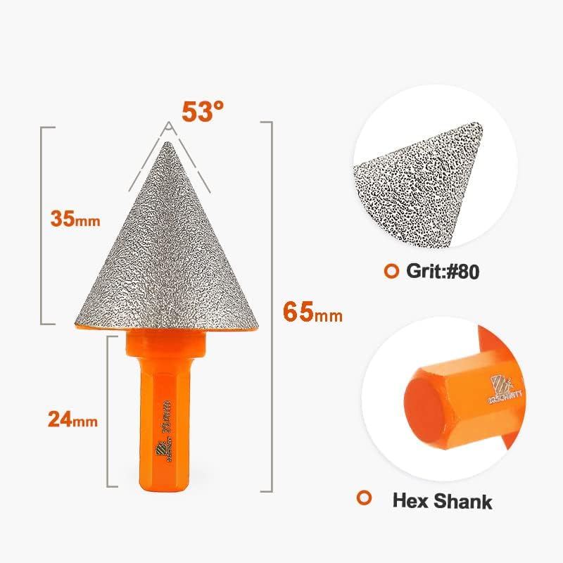 Diamant Fasenbohrer 35mm - BRSCHNITT Diamant Fasenbits Fingerfräser zum Vergrössern Löcher in Fliese