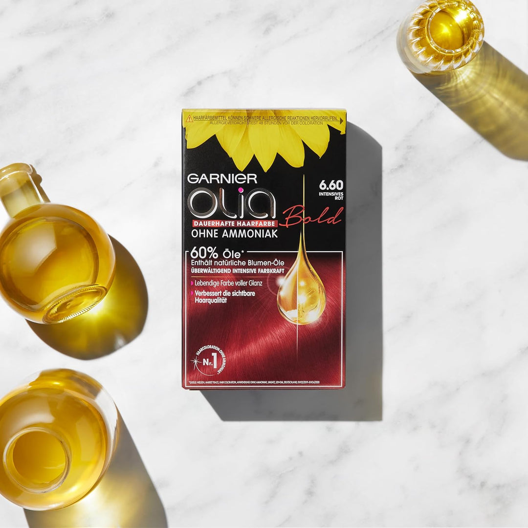 Garnier Olia Dauerhafte Haarfarbe ohne Ammoniak, Mit pflegenden und natürlichen Ölen, Vollständige G