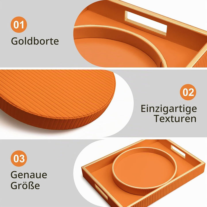 SANZIE Ledertablett, Schreibtisch-Aufbewahrung, Organizer, Premium-Serviertablett, dekoratives Table