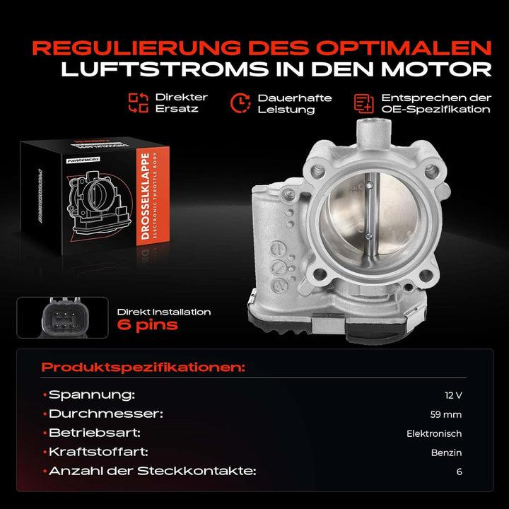 Frankberg Drosselklappenstutzen für Astra J P10 Astra J Caravan J Astra J GTC Corsa E 1.6L Benzin 20