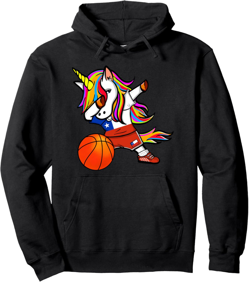 Dabbing Unicorn Chile Basketball Fans Trikot Chilean Sports Pullover Hoodie