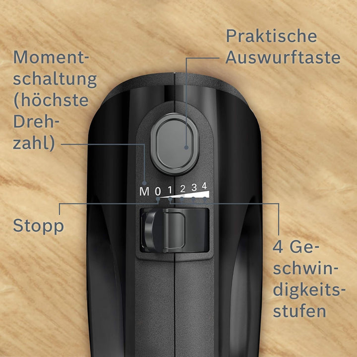 Bosch Hausgeräte Handrührer CleverMixx MFQ2420B, 2 Rührbesen, 2 Edelstahl-Knethaken, spülmaschinenge
