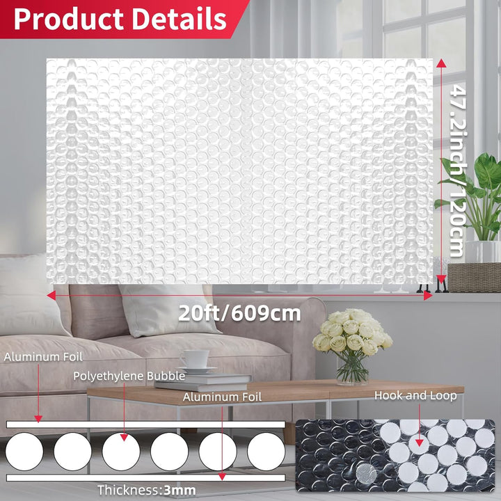3mm reflektierendes einlagiges Blasen-Isolierung, 121,9cm × 6m doppelseitiges Aluminiumfolien-Isolie