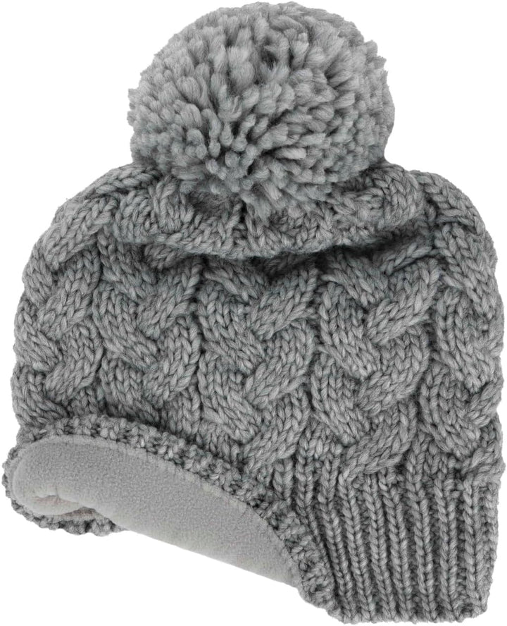 Seeberger Travola Bommelmütze Strickmütze Beanie Damenmütze Damen - mit Futter, Oversize Winter Herb
