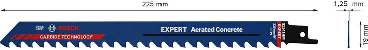 Bosch Professional 10x Expert ‘Aerated Concrete’ S 1141 HM Säbelsägeblatt (für Porenbeton, Länge 225