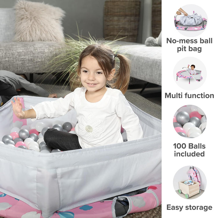 smarTrike Indoor-Kleinkindertrampolin mit Handgriff, faltbares Kindertrampolin, 1-5 Jahre Bällebad u