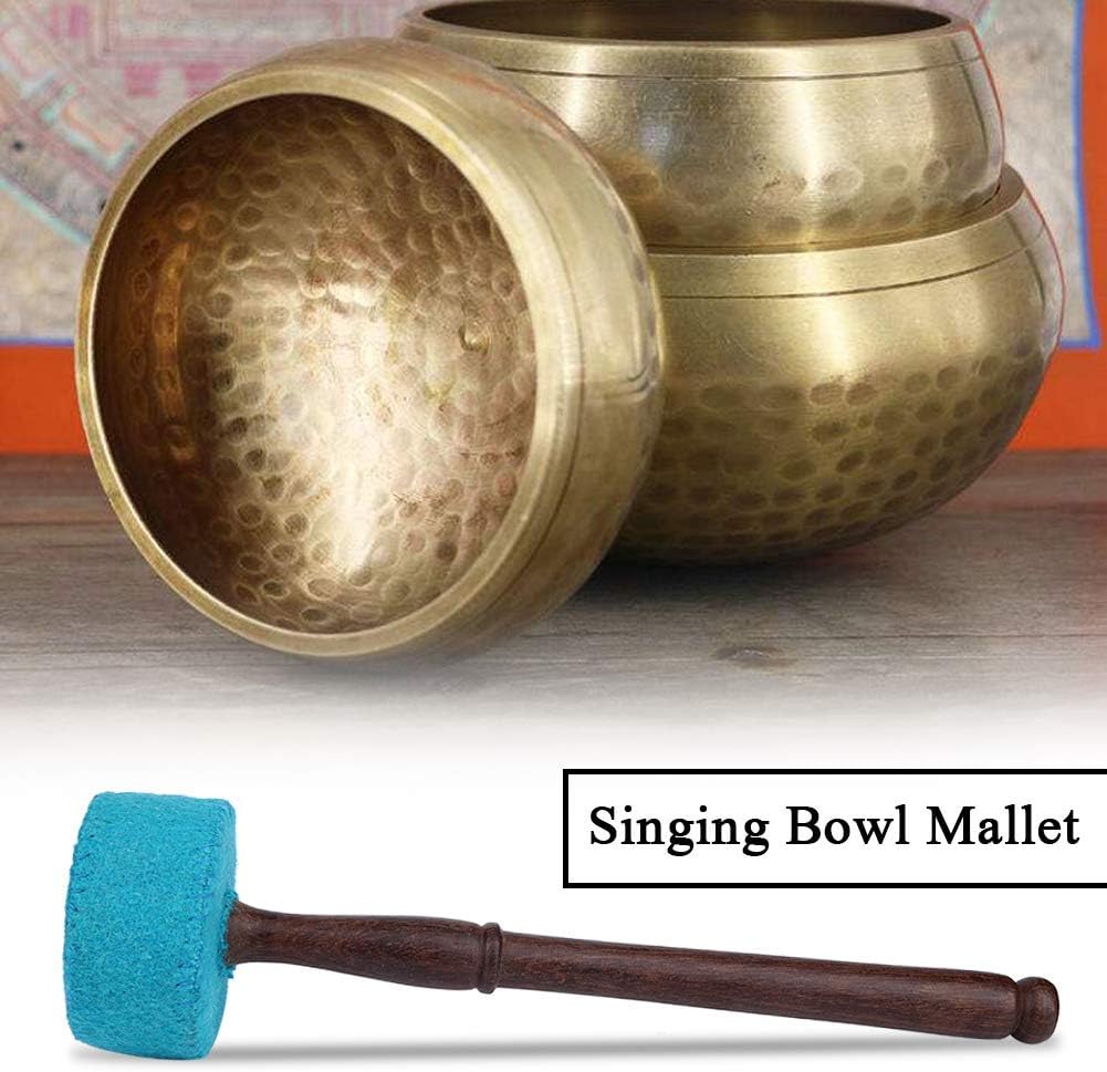 Tibetische Klangschale Stürmer Mallet Hand Made Hartholz Filz Mallet Stick Buddhismus Anlage(Hellbla