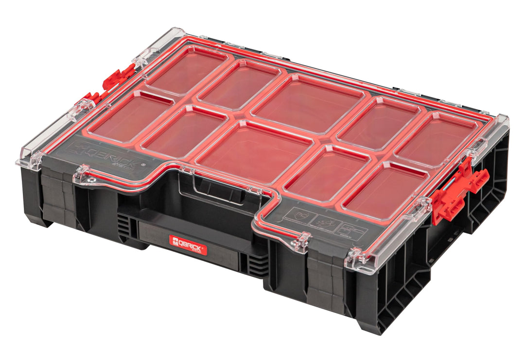 Qbrick System Werkzeugkoffer Werkzeugkasten Leer Werkzeugkiste PRO Organizer 300 Schwarz Rot 450 x 3