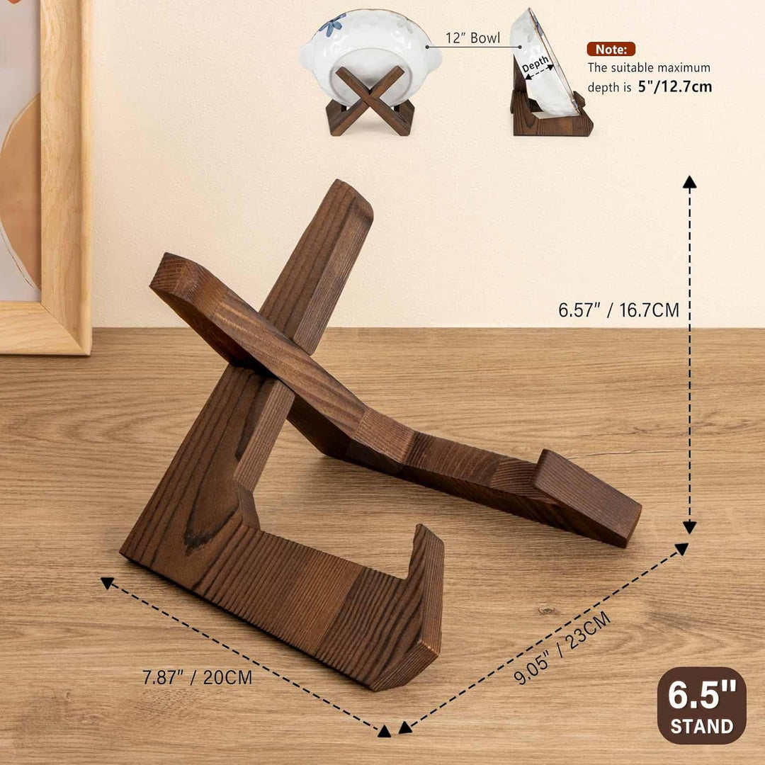 Schalenständer zur Präsentation, 3er Pack 6,5-Zoll-Schalenhalter, Holz-Aufsteller, Ständer für gross