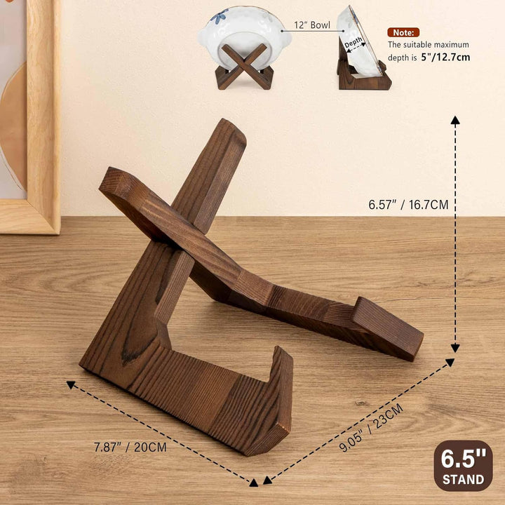 Schalenständer zur Präsentation, 3er Pack 6,5-Zoll-Schalenhalter, Holz-Aufsteller, Ständer für gross