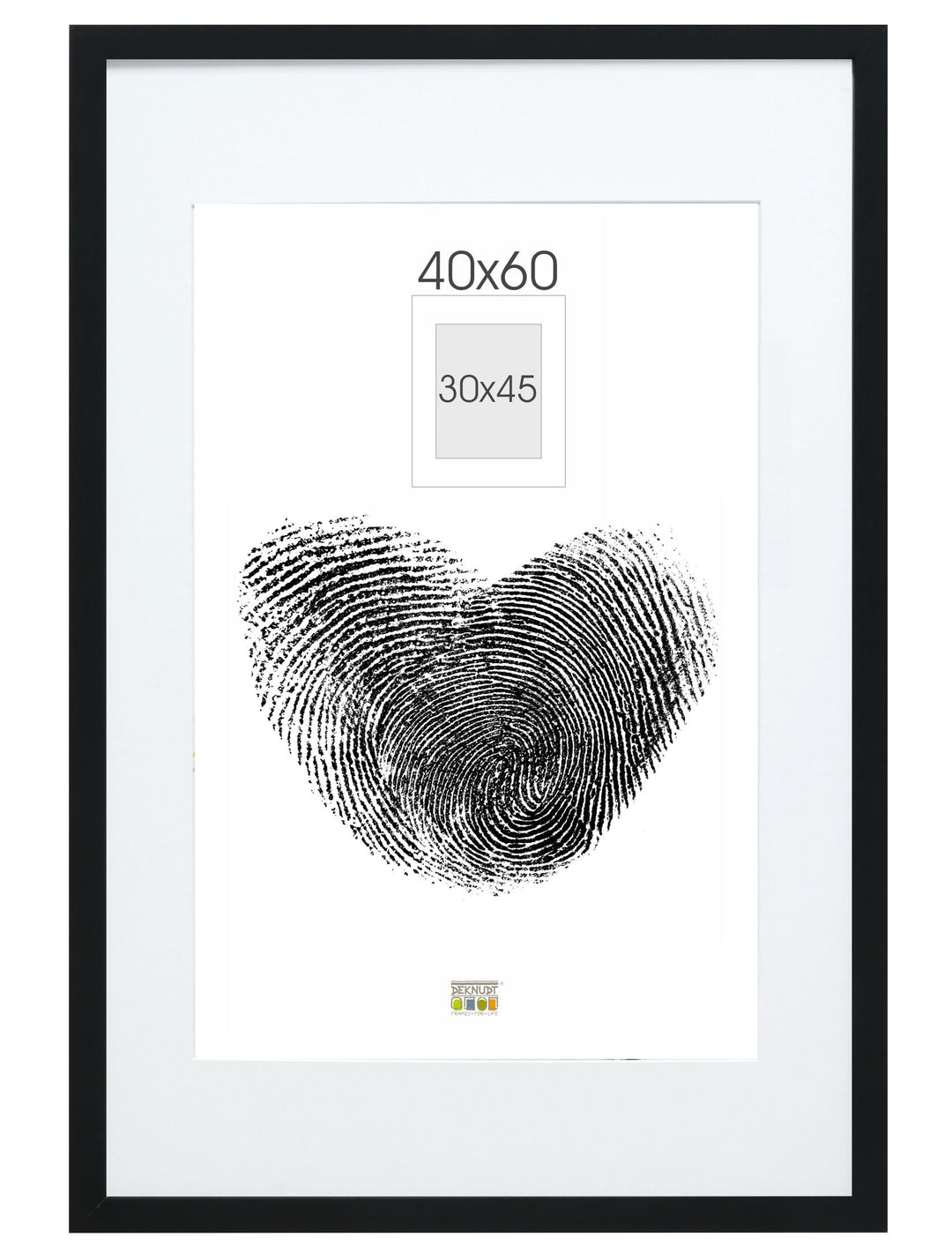 Deknudt Frames Bilderrahmen, Schwarz, Holz, 40 x 60 cm, passt überall 30 x 45 cm