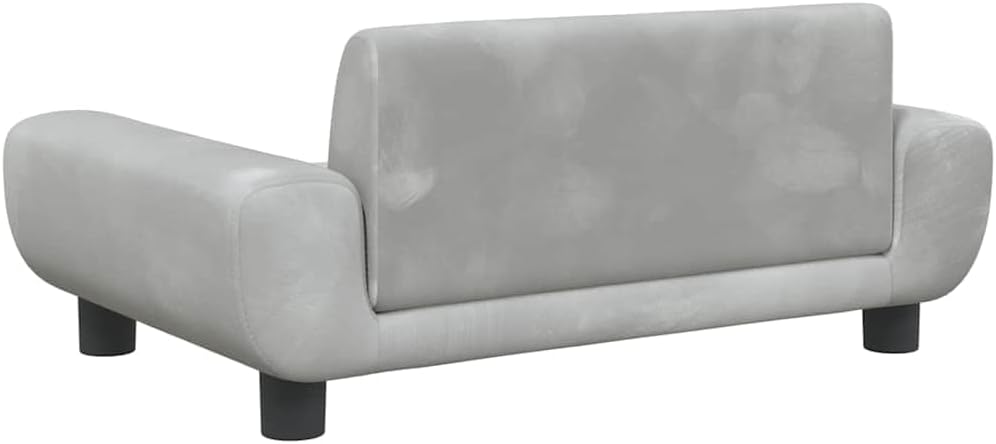 vidaXL Kindersofa Hellgrau 70x45x33 cm Samt 70 x 45 x 33 cm Hellgrau, 70 x 45 x 33 cm Hellgrau