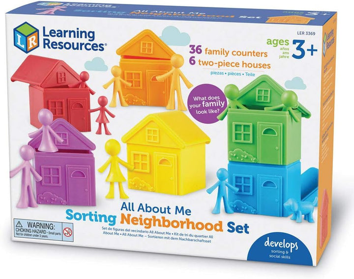 Learning Resources All About Me Nachbarschaftsset, Alter 3–6, Sortierspiel für Vorschule, Farben und