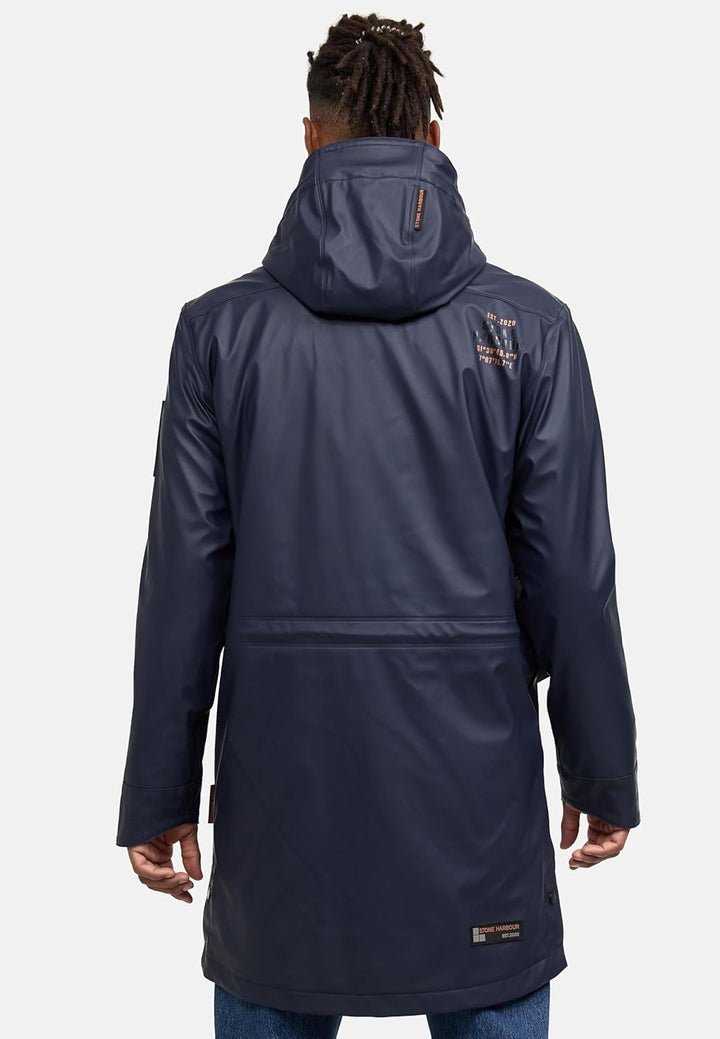 STONE HARBOUR Warmer Regenponcho gefütterter Regenmantel wasserdicht mit innenliegendem Tragegurt un