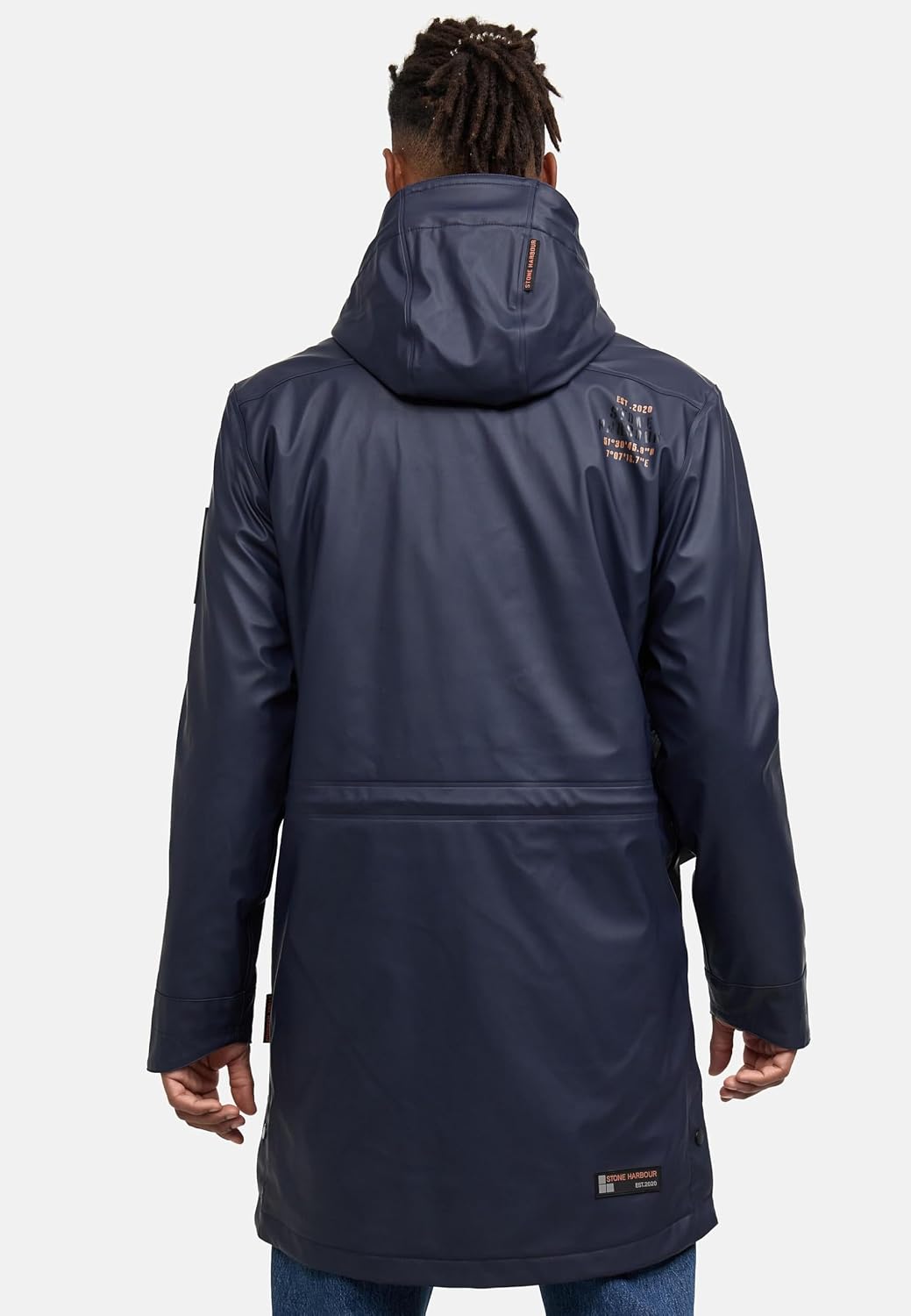 STONE HARBOUR Warmer Regenponcho gefütterter Regenmantel wasserdicht mit innenliegendem Tragegurt un