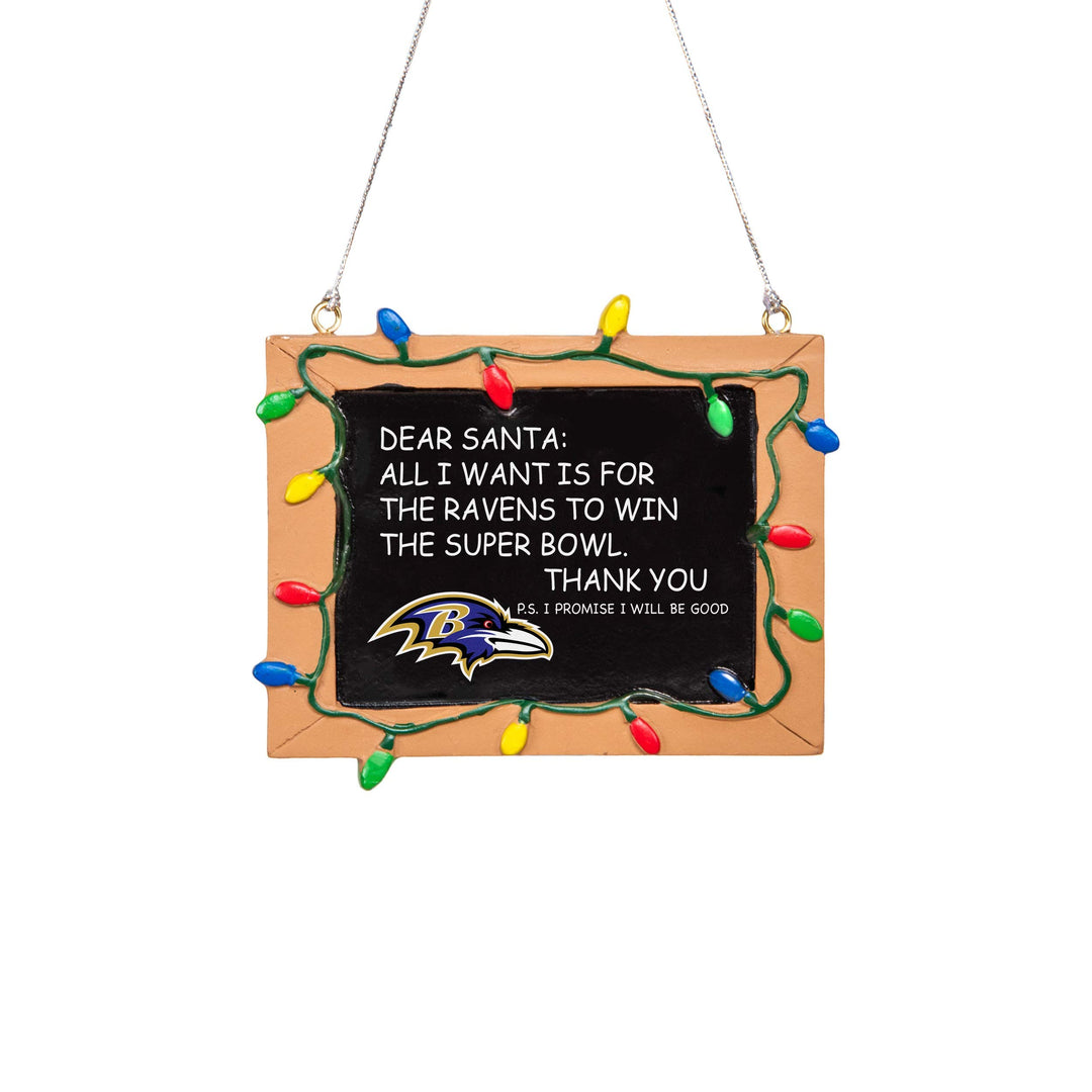Forever Collectibles UK Foco Baltimore Ravens Kunstharz Kreidetafel Schild Ornament Baltimore Raben,