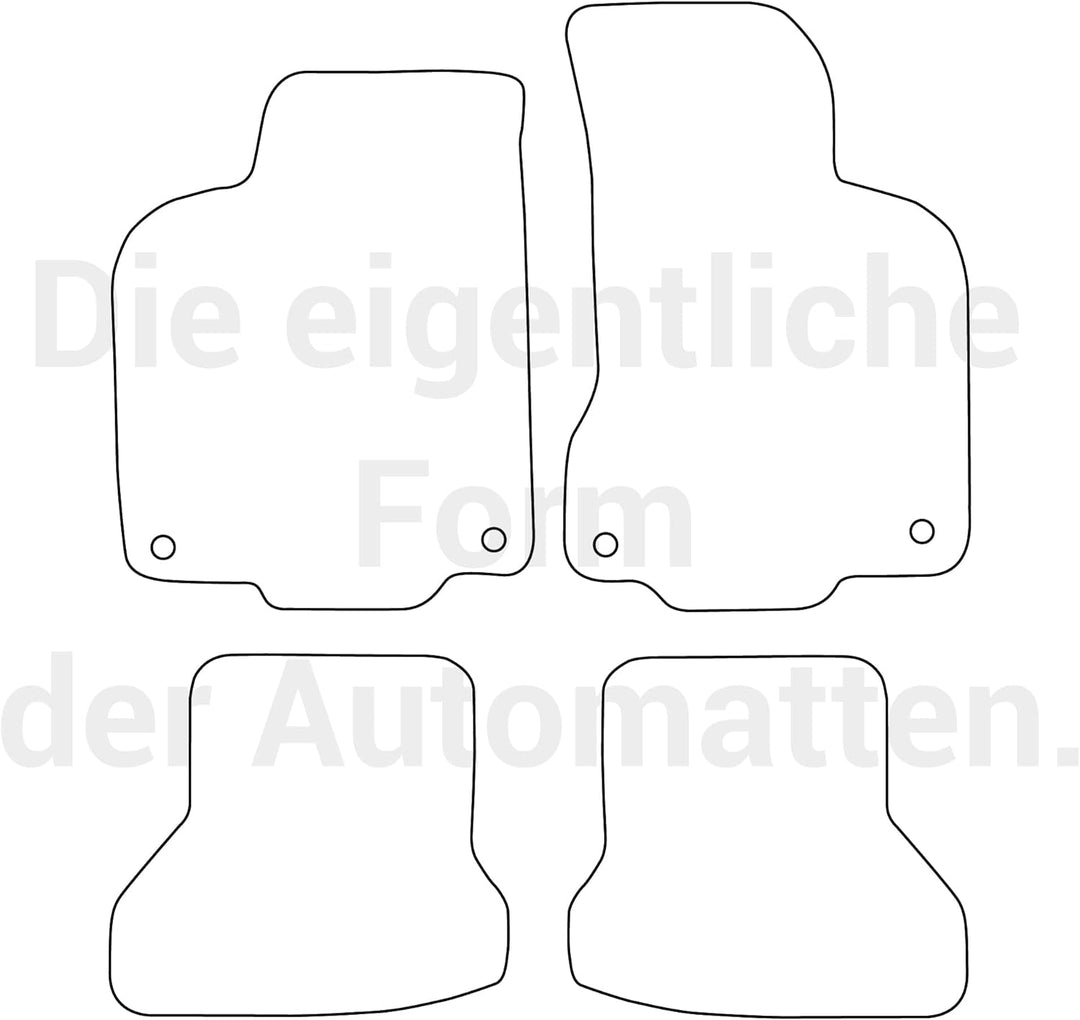 moto-MOLTICO Fussmatten Auto Velours Autoteppiche Schwarz Automatten Set 4-teilig passend für VW Pol