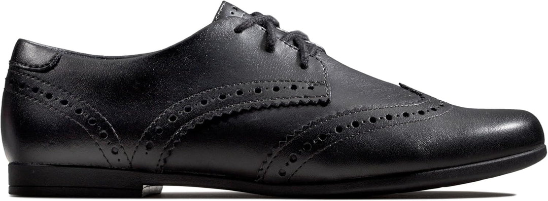 Clarks Damen Scala Lace Y Derbys 37 EU X-Weit Black Leather, 37 EU X-Weit Black Leather