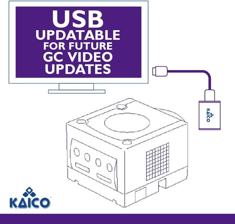 Gamecube HDMI Adapter für Original Nintendo Gamecube mit GCVideo Software - Unterstützt 2-Fach Zeile