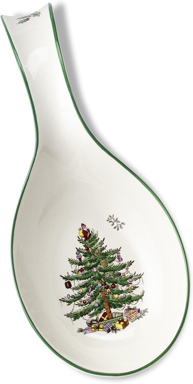 Spode Weihnachtsbaum-Löffelablage, 30,5 cm, festliche Kochutensilienablage, Weihnachtsspatel & Schöp