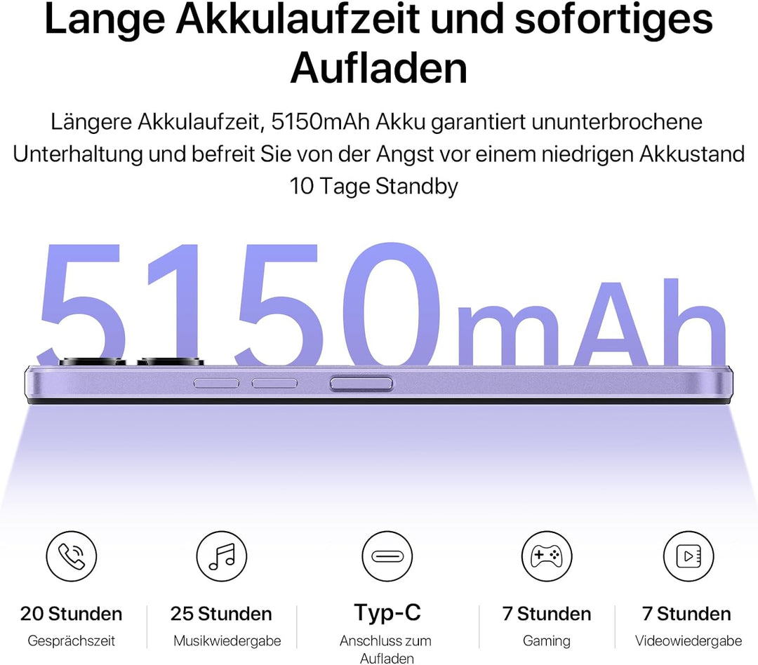 UMIDIGI G3 Plus Smartphone Ohne Vertrag (2023),Android 13 Handy, 8GB+128GB/1TB Simlockfreie Handys,6