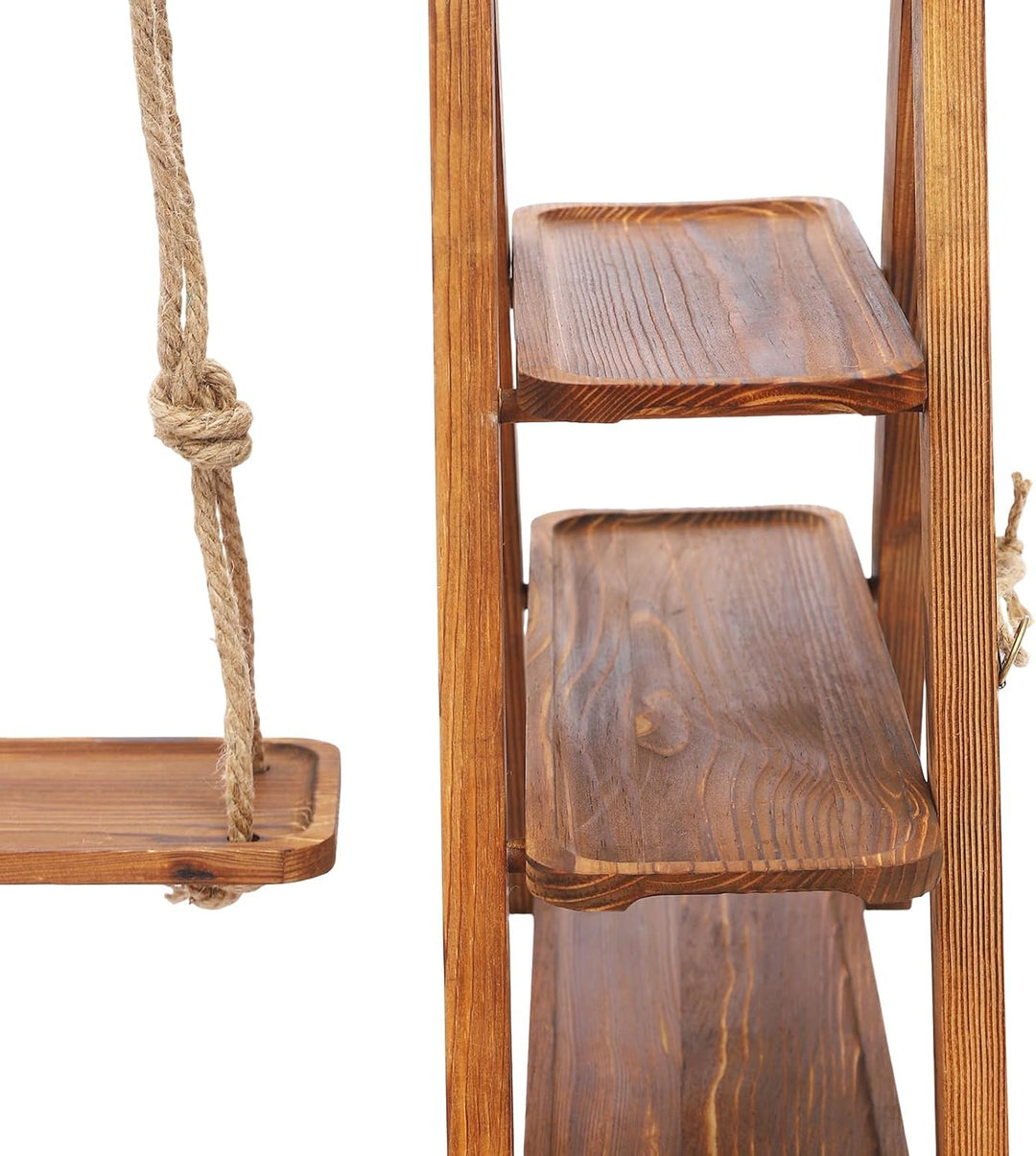 Etagere Holz 3 Etagen Massivholz Cupcake ständer kuchenständer 6kg | Massivholz Holzkohle, 3 Etagen