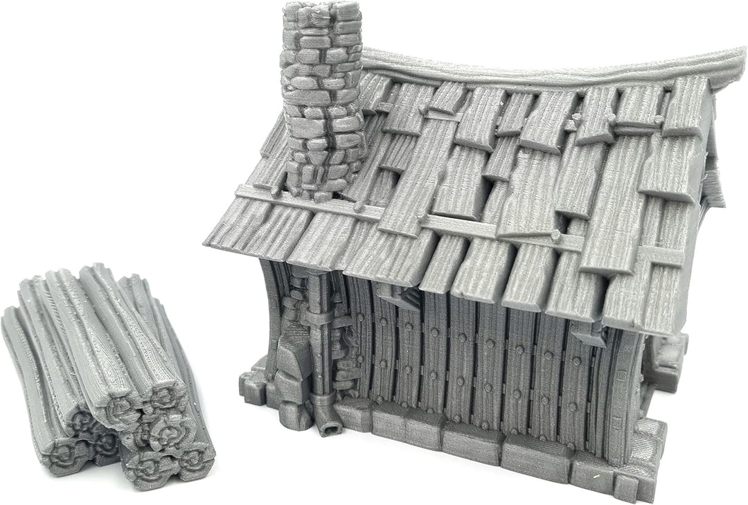 QP3D – Zwerghüttenhaus – Fantasy-Kampfbau-Gelände Landschaft für Tischplatte und RPG, 28–32 mm, Mini