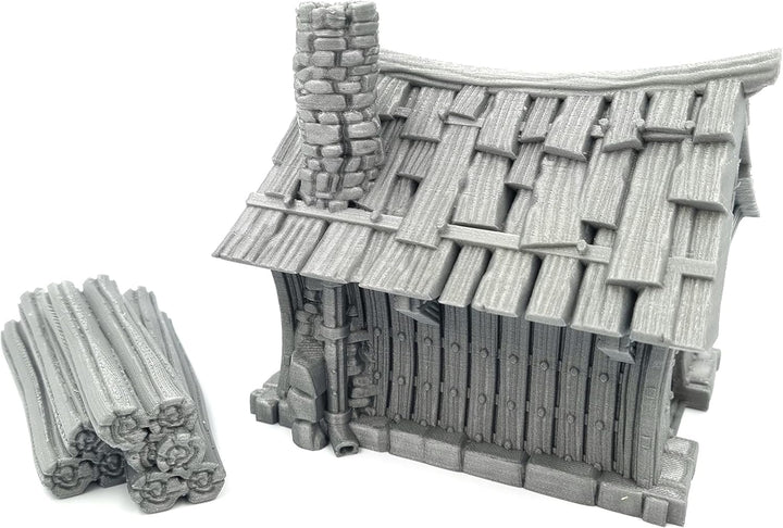 QP3D – Zwerghüttenhaus – Fantasy-Kampfbau-Gelände Landschaft für Tischplatte und RPG, 28–32 mm, Mini