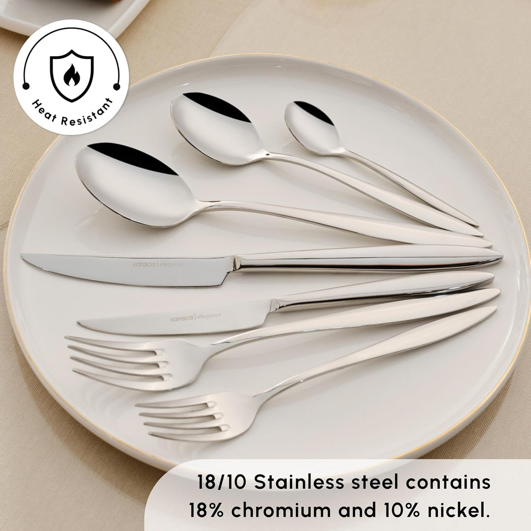 Karaca Novara Elegance Besteckset für 12 Personen, 84-teilig - Ein Hauch von Eleganz für Ihren Essti